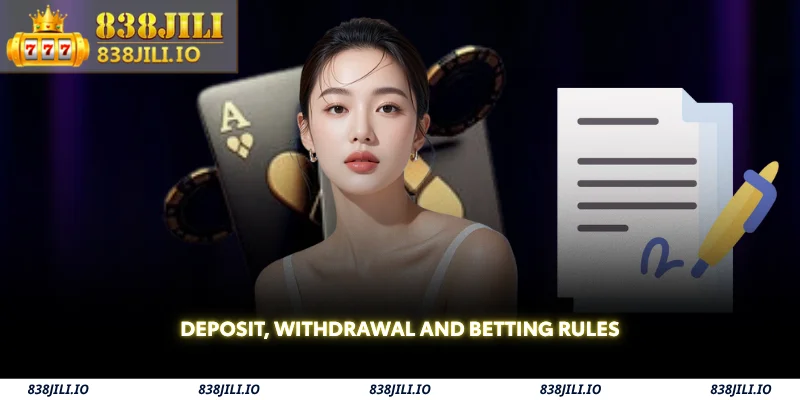 838JILI Terms and Conditions – Player Rights & Rules 2 deposit, withdrawal and betting rules