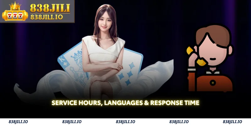 service hours, languages ​​& response time